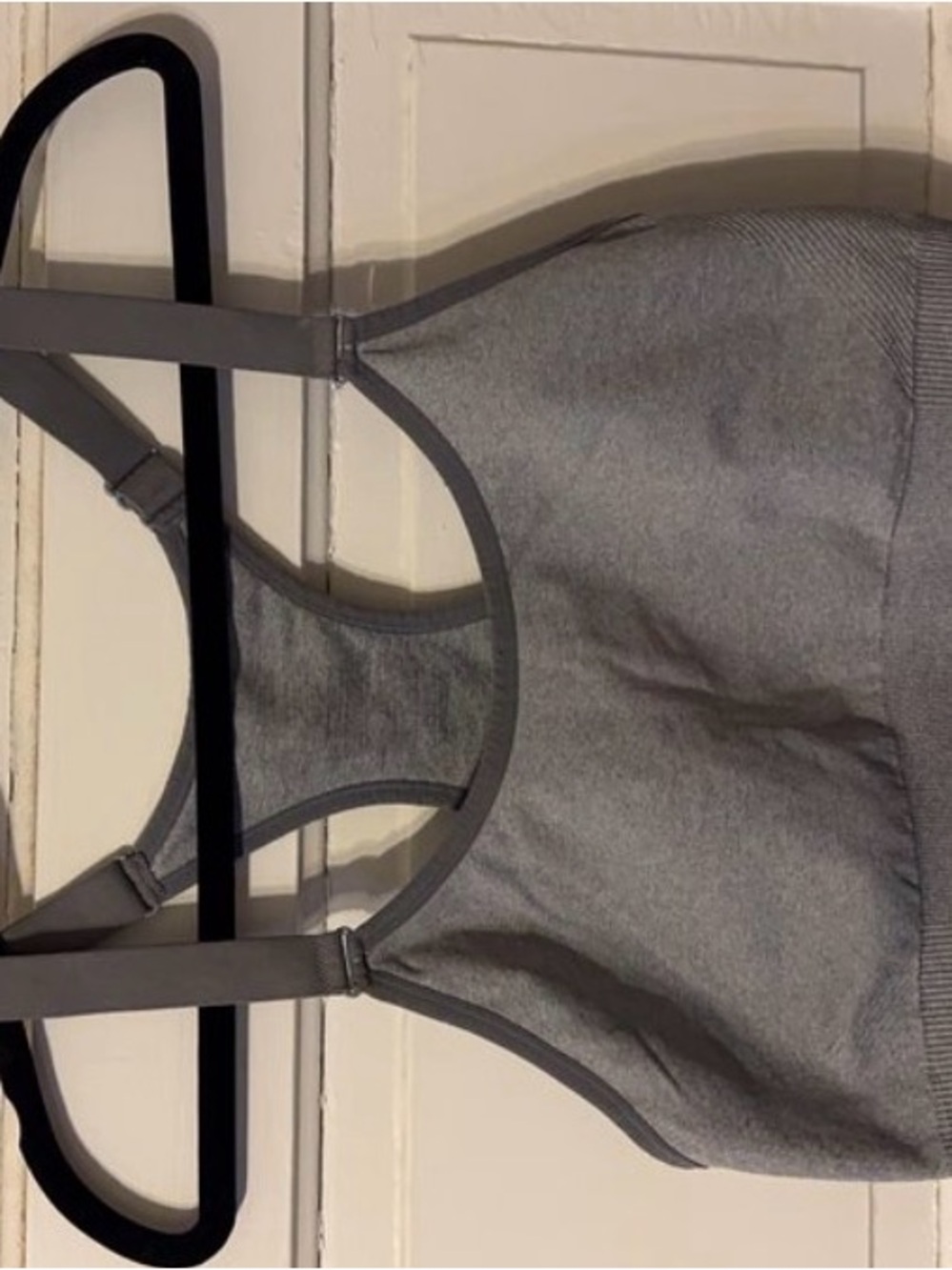 Gray Padded Sports Bra - Seamless Racerback